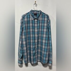 UNTUCKit Stolac 100% Cotton Blue Plaid Casual Button-Down Shirt Size XXX-Large